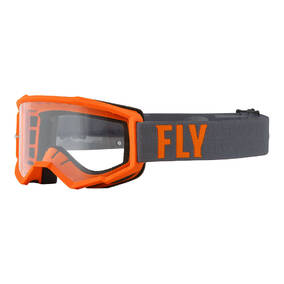 FLY FOCUS GOGGLE GRY/ORG CLEAR LENS