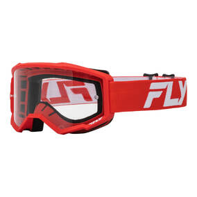 FLY FOCUS GOGGLE RED/WHITE CLEAR LENS