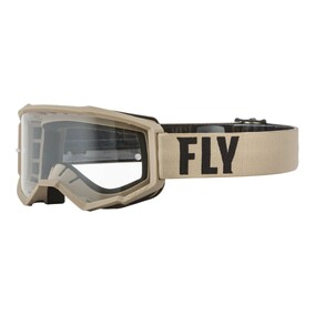 FLY FOCUS YOUTH GOGGLE KHAKI/BROWN CLEAR LENS