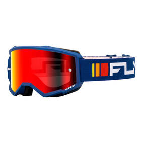 FLY ZONE GOGGLE NAVY/WHITE W/ RED MIRROR/SMOKE LENS