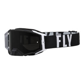 FLY ZONE PRO GOGGLE BLACK/WHITE W/ DARK SMOKE/SMOKE LENS