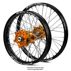 SM Pro KTM 890 Black / Orange Front & Rear Wheel Set
