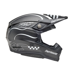 Bell MOTO-10 SPHERICAL Fasthouse Raven Matte Black/White Helmet