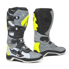 Forma Pilot MX Boots Grey/White/Yellow