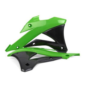 Kawasaki KX85 14-21 Radiator Scoops Green/Black