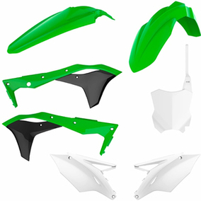 Kawasaki KX250F 17-20 Plastics Kit Green/Black/White