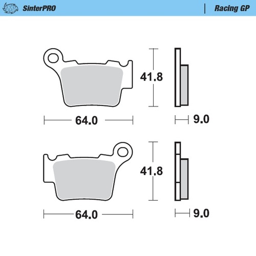 Moto-Master KTM Husaberg Husqvarna GasGas Sherco SWM Sinter Pro Racing GP Rear Brake Pads