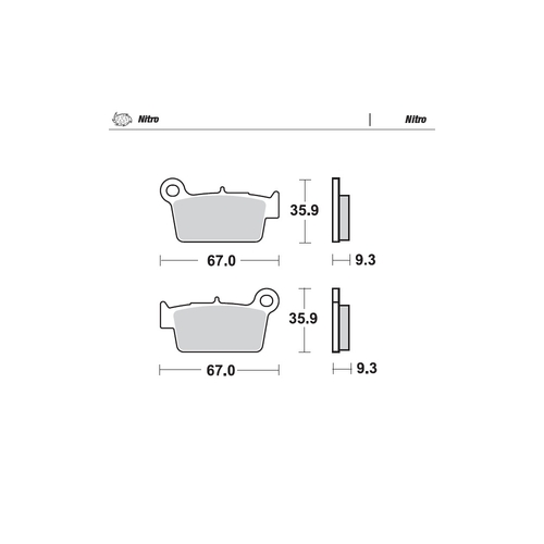 Moto-Master Gas Gas Kawasaki Suzuki Yamaha Beta Nitro Rear Brake Pads