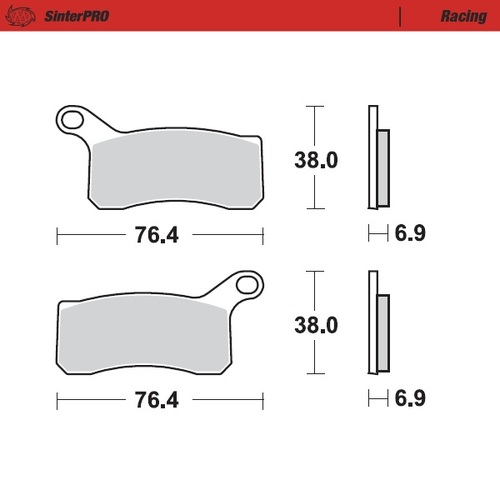 Moto Master KTM 450XC 08-10 505SX ATV 2010-2013 525XC 08-13 Sinter Pro Racing Front Brake Pads 