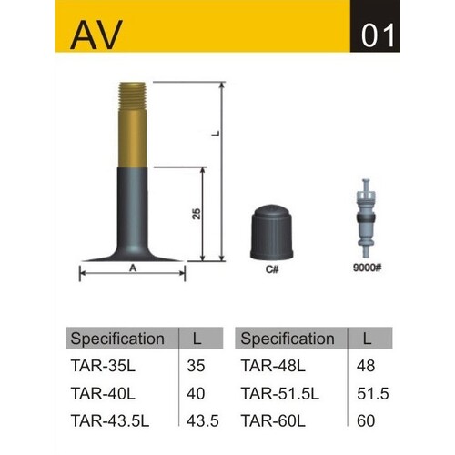 Black Cat Bike Tube Presta FV33 20 x 2.125/2.40