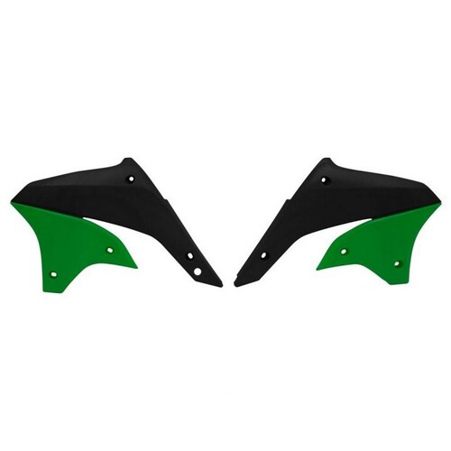 RTech Kawasaki KLX450R 07-23 Black Green Radiator Shrouds