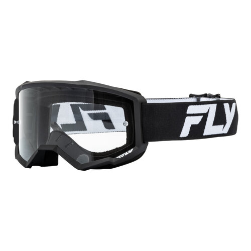 FLY YOUTH FOCUS GOGGLE BLACK/WHITE CLEAR LENS