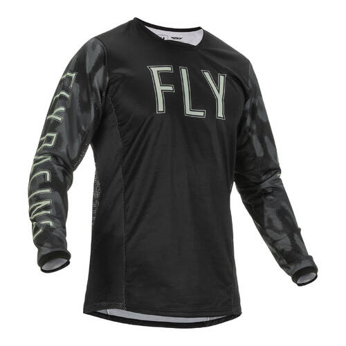 Fly Racing Kinetic Special Edition Tactic Jersey - Black / Grey Camo Size SM