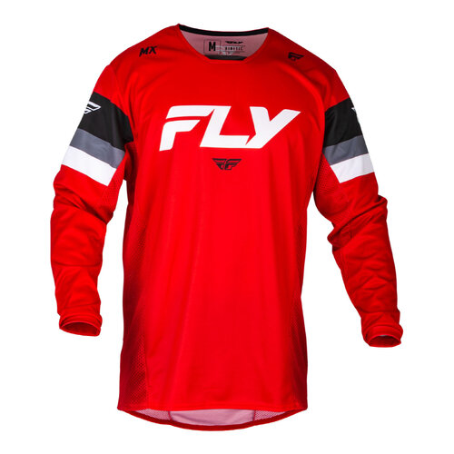 FLY YOUTH KINETIC PRIX JERSEY RED/GREY/WHITE 