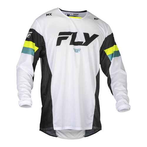 FLY KINETIC PRIX JERSEY WHITE/BLACK/HI-VIS 