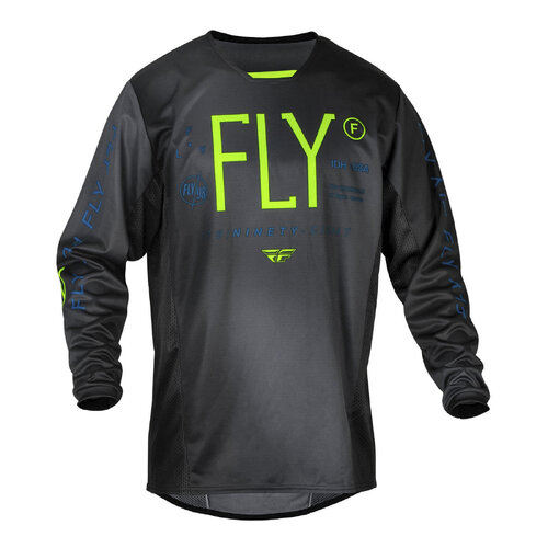 FLY YOUTH KINETIC JERSEY CHARCOAL/NEON GRN/TRUE BLU 