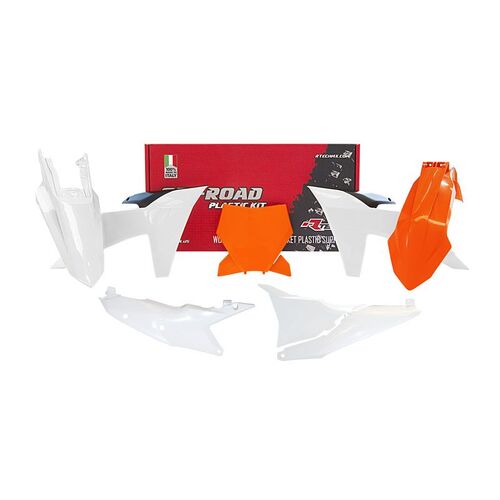 RTech KTM 125-450 SX/SXF 23-24 White/Orange Plastics Kit