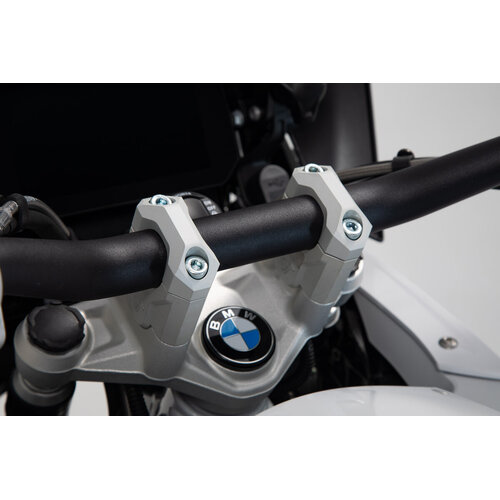 HANDLEBAR RISER SW MOTECH RAISE 40MM OPTIMISE THE SITTING POSITION ALUMINUM ALLOY SILVER BMW R1200GS