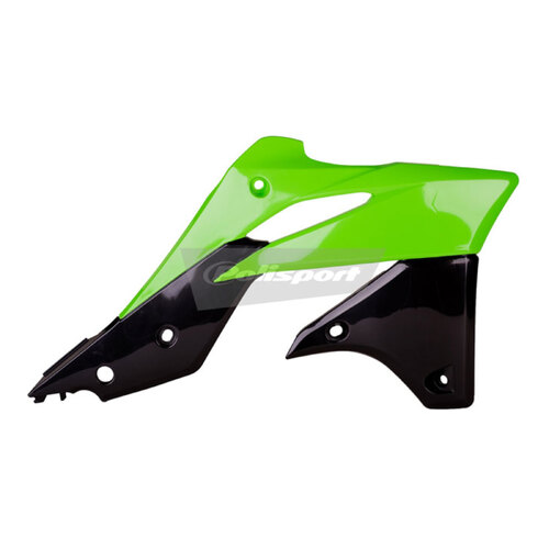 Kawasaki KX250F 13-16 Radiator Scoops Green/Black