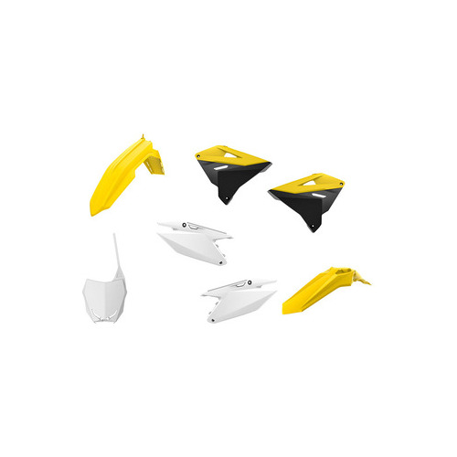 Suzuki RM125 RM250 01-12 MX Restyling Plastics Kit White/Yellow