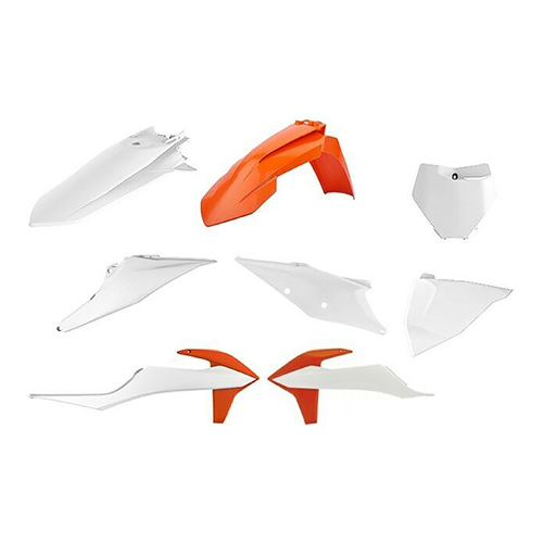 KTM SX SXF XC XCF 19-20 Plastics Kit White/Orange